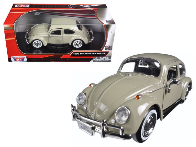 Rapid Vehicles 1966 Volkswagen Beetle Beige 1/24 Diecast Model Car by Motormax  free shipping USA