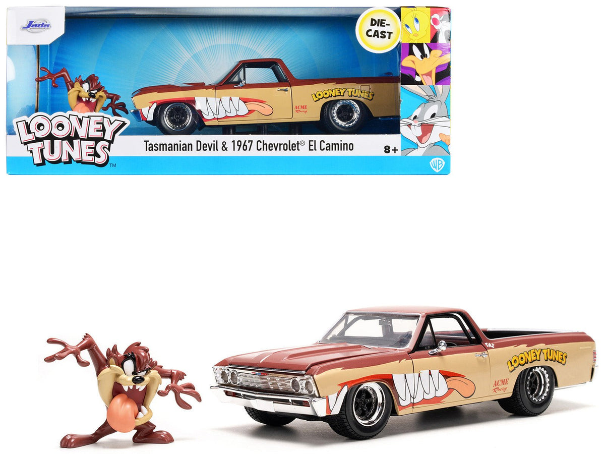Rapid Vehicles 1967 Chevrolet El Camino Brown and Beige with Graphics and Tasmanian Devil (Taz)...
