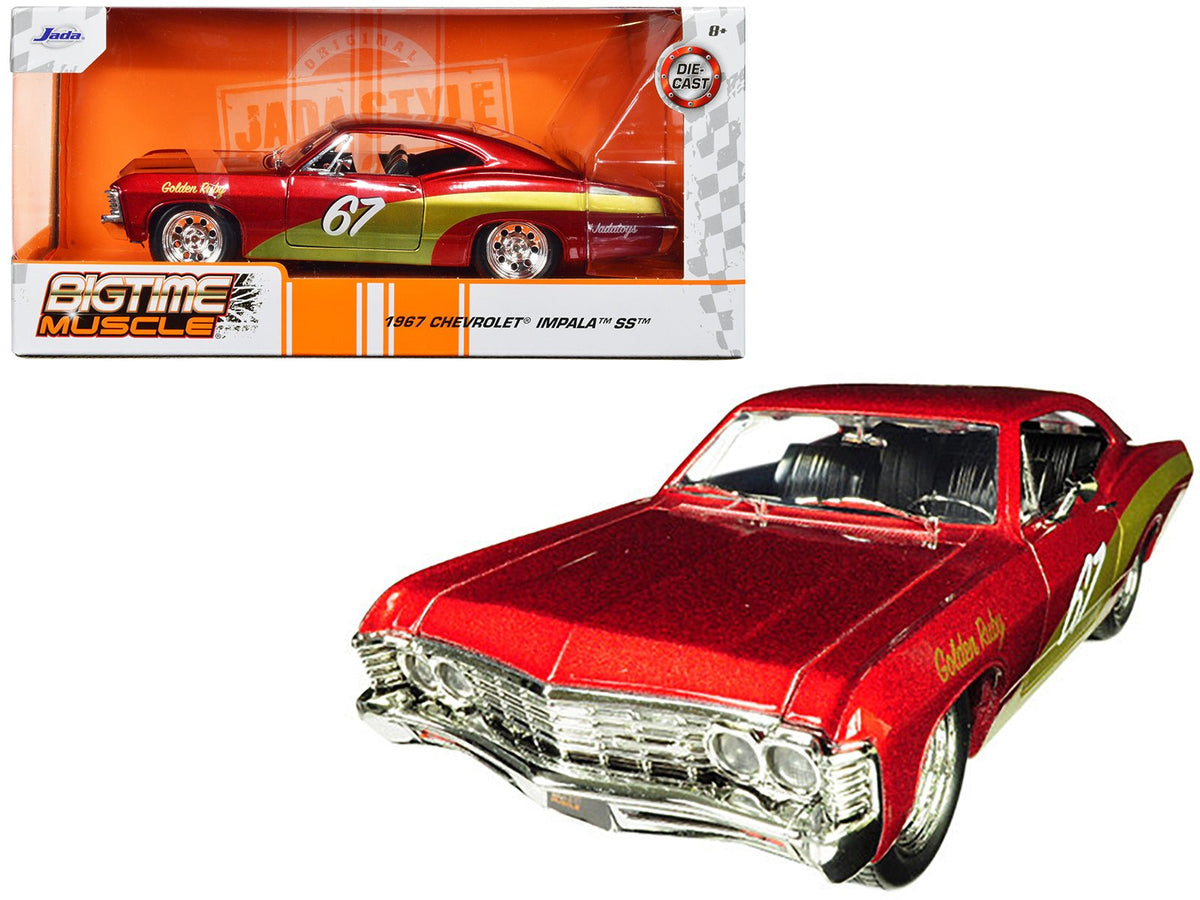 Rapid Vehicles 1967 Chevrolet Impala SS #67 "Golden Ruby" Red with Gold Stripes "Bigtime Muscle"...