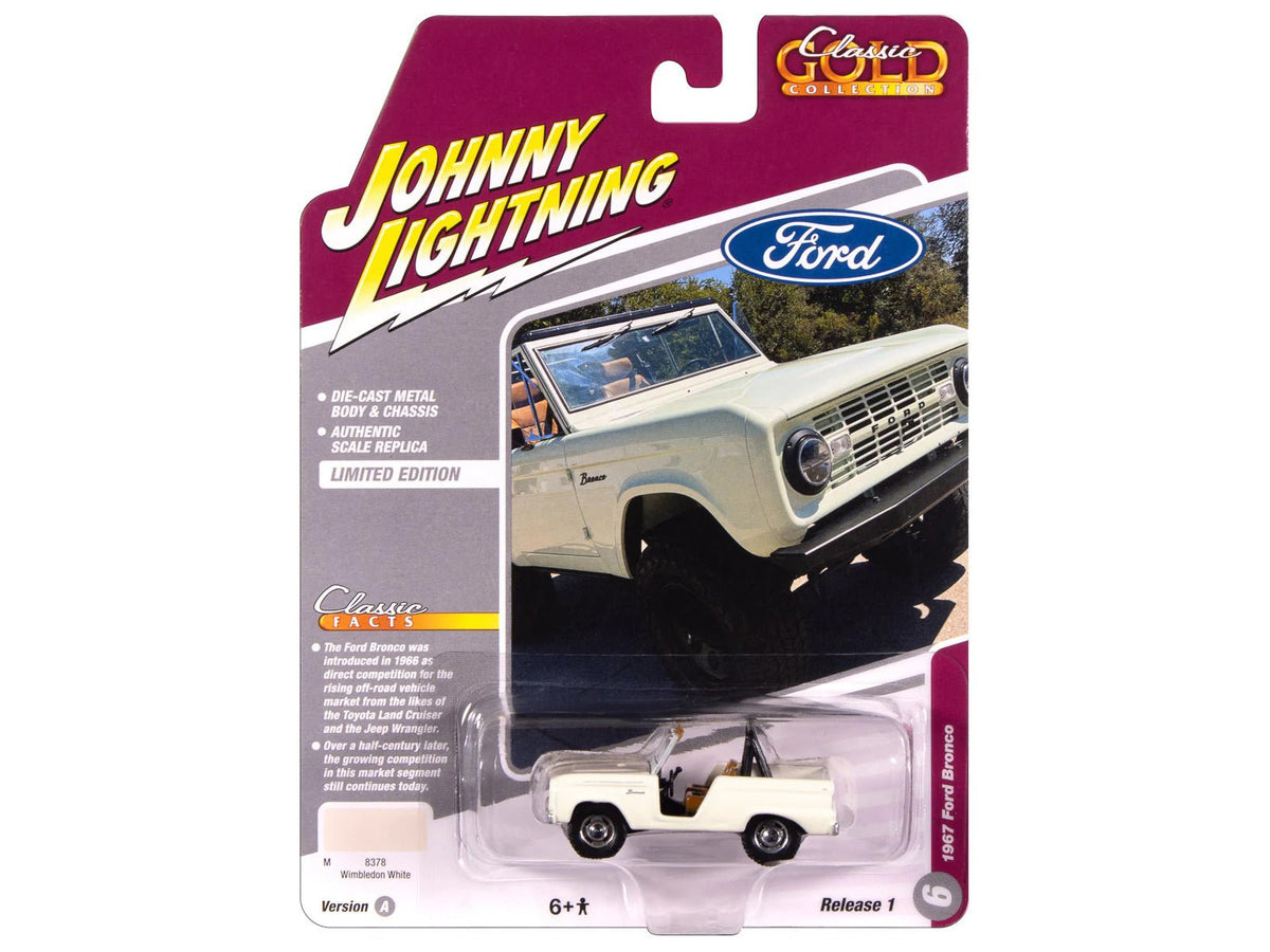 Rapid Vehicles 1967 Ford Bronco Wimbledon White "Classic Gold Collection" 1/64 Diecast Model Car...