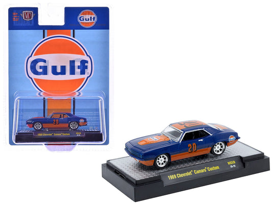 Rapid Vehicles 1969 Chevrolet Camaro Custom #20 "Gulf Oil" Dark Blue and Orange Limited Edition...