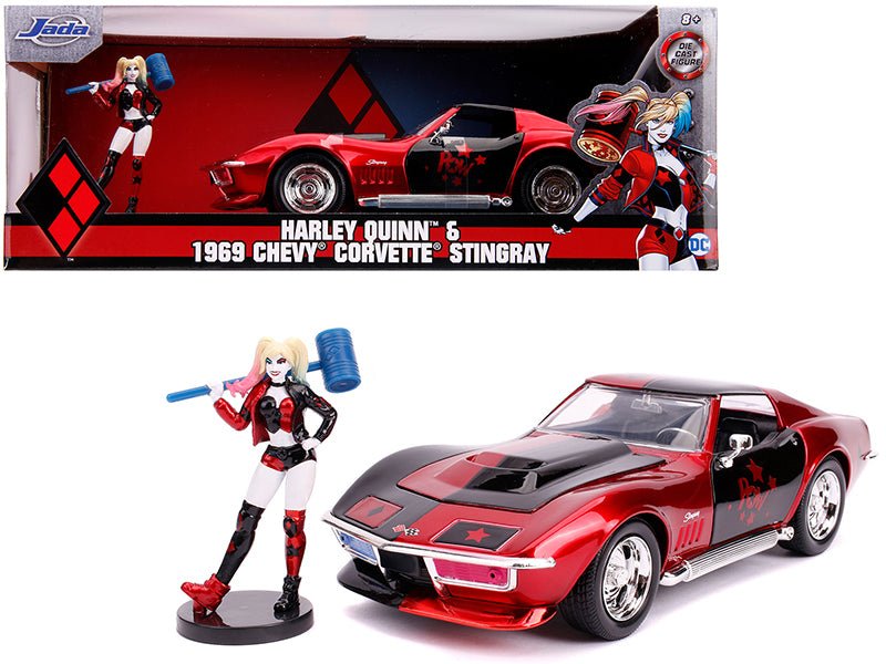Rapid Vehicles 1969 Chevrolet Corvette Stingray with Harley Quinn Diecast Figurine "DC Comics"...