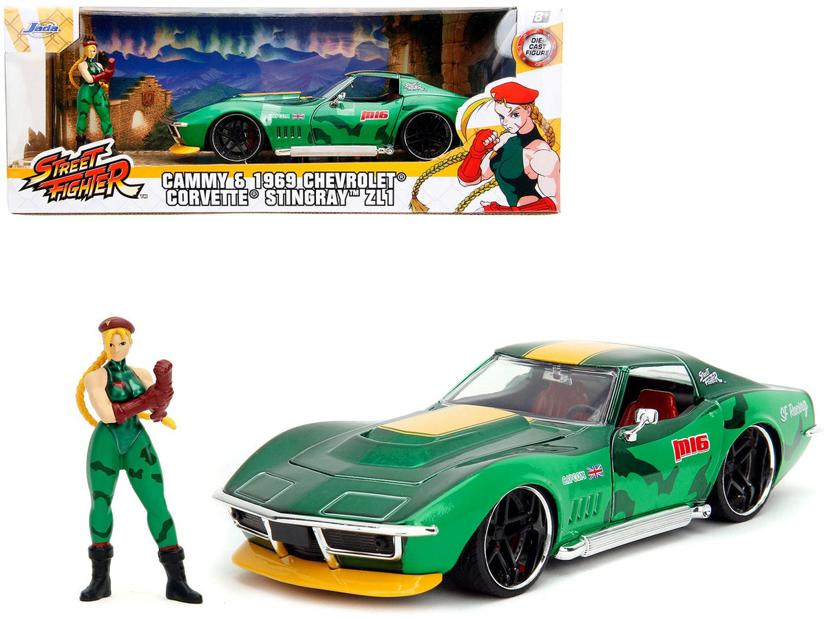 Rapid Vehicles 1969 Chevrolet Corvette Stingray ZL1 Green Metallic with Yellow Stripes and Cammy...