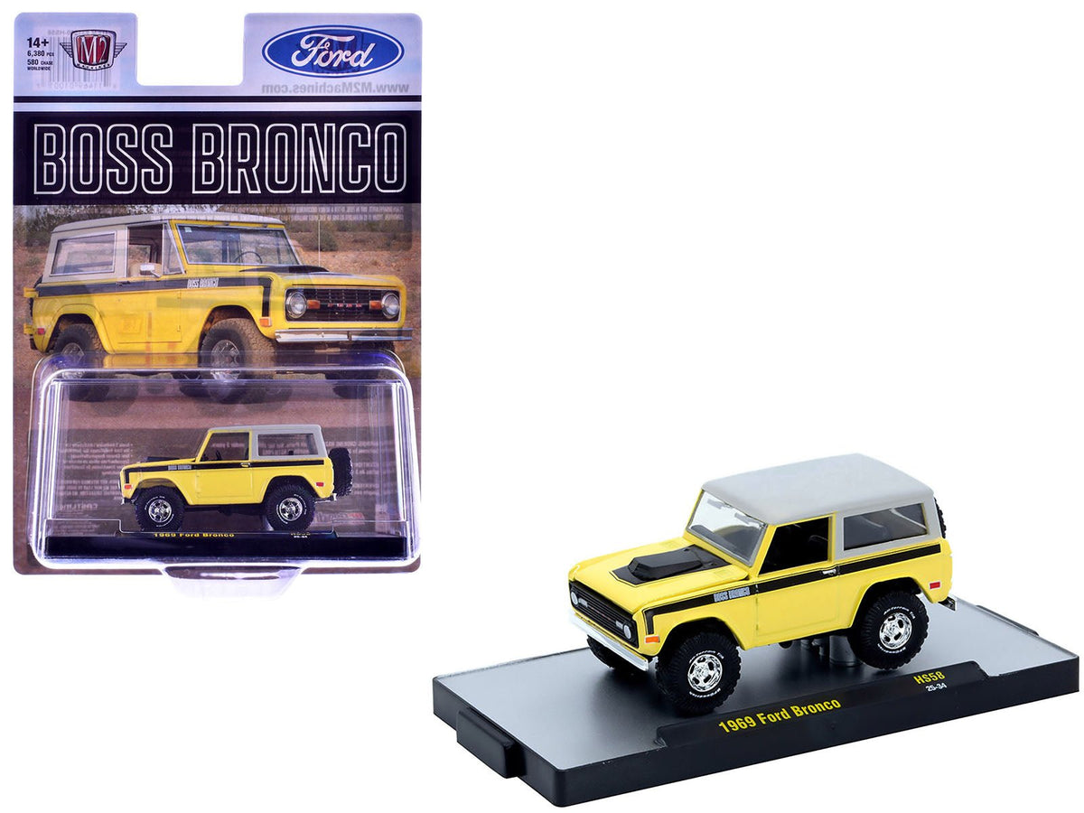 Rapid Vehicles 1969 Ford Bronco Yellow with Black Stripes and Gray Top Limited Edition to 6380...