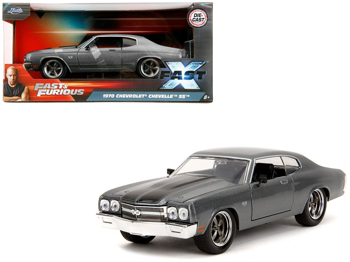 Rapid Vehicles 1970 Chevrolet Chevelle SS Gray Metallic with Black Stripes "Fast & Furious"...