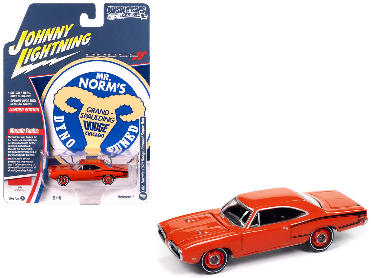 Rapid Vehicles 1970 Dodge Coronet Super Bee "Mr. Norm's" Hemi Orange with Black Stripes "Muscle...