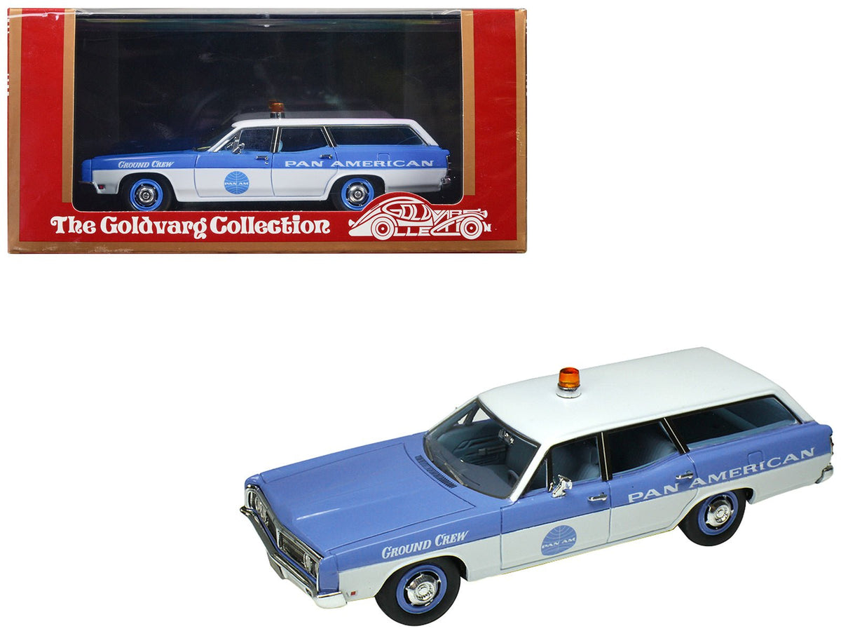 Rapid Vehicles 1970 Ford Galaxie Station Wagon Blue and White with Blue Interior "Pan-American...