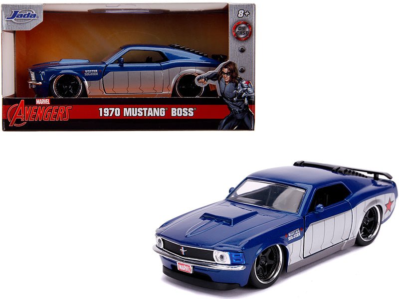 Rapid Vehicles 1970 Ford Mustang Boss Blue Metallic and Silver "Winter Soldier" "Avengers"...