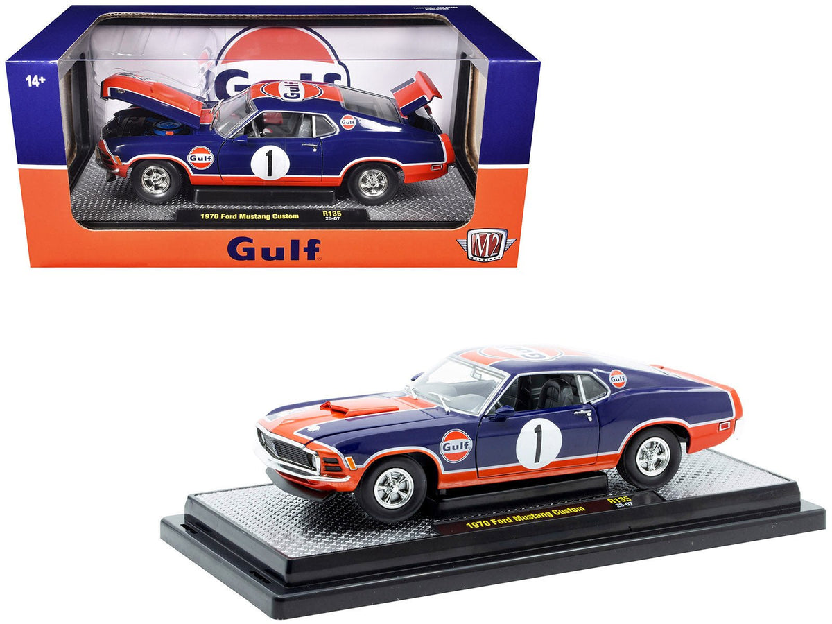 Rapid Vehicles 1970 Ford Mustang Custom #1 "Gulf Oil" Dark Blue with Orange Graphics Limited...