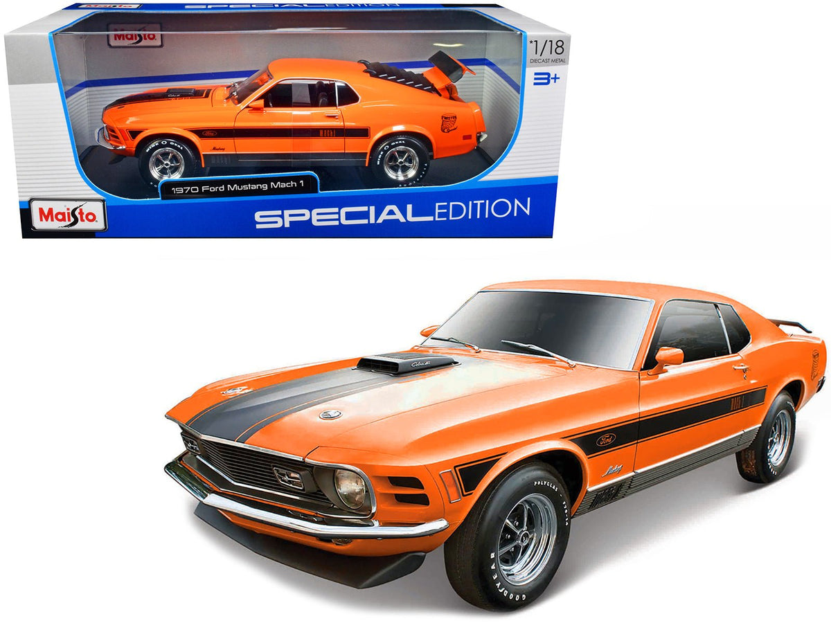 Rapid Vehicles 1970 Ford Mustang Mach 1 428 "Twister Special" Orange with Black Stripes "Special...