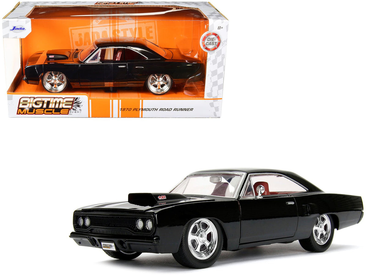 Rapid Vehicles 1970 Plymouth Road Runner 440 Black with Red Interior "Bigtime Muscle" Series 1/24...