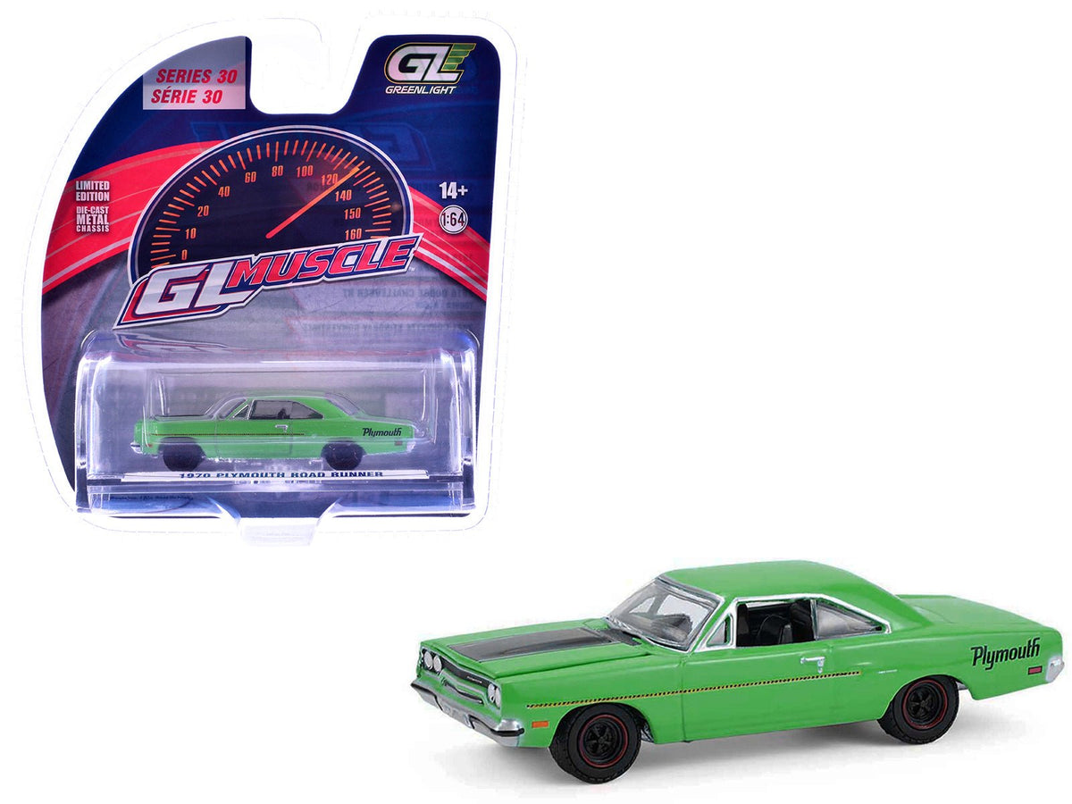 Rapid Vehicles 1970 Plymouth Road Runner Green with Black Hood Stripe "GreenLight Muscle" Series...