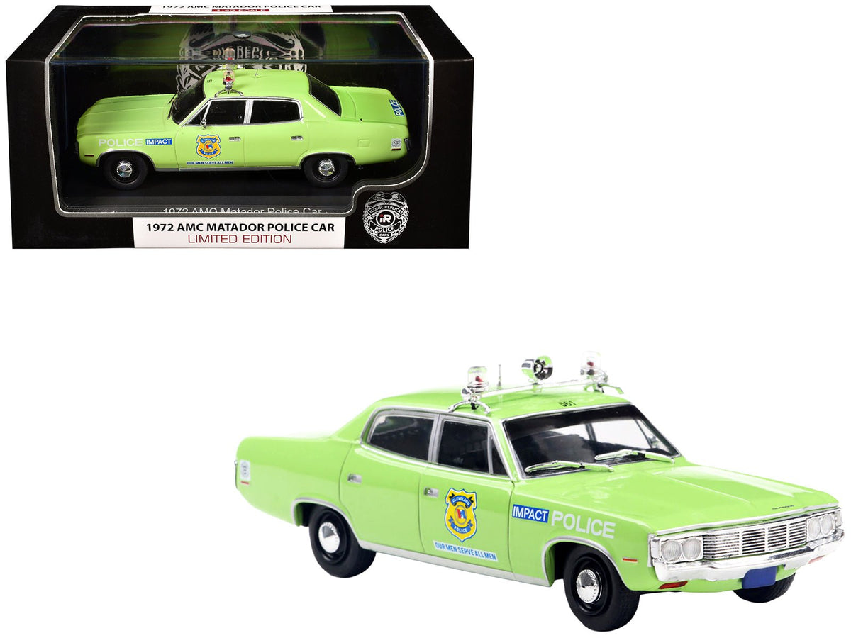 Rapid Vehicles 1972 AMC Matador Police Car "Cleveland Police Department" Light Green 1/43 Diecast...