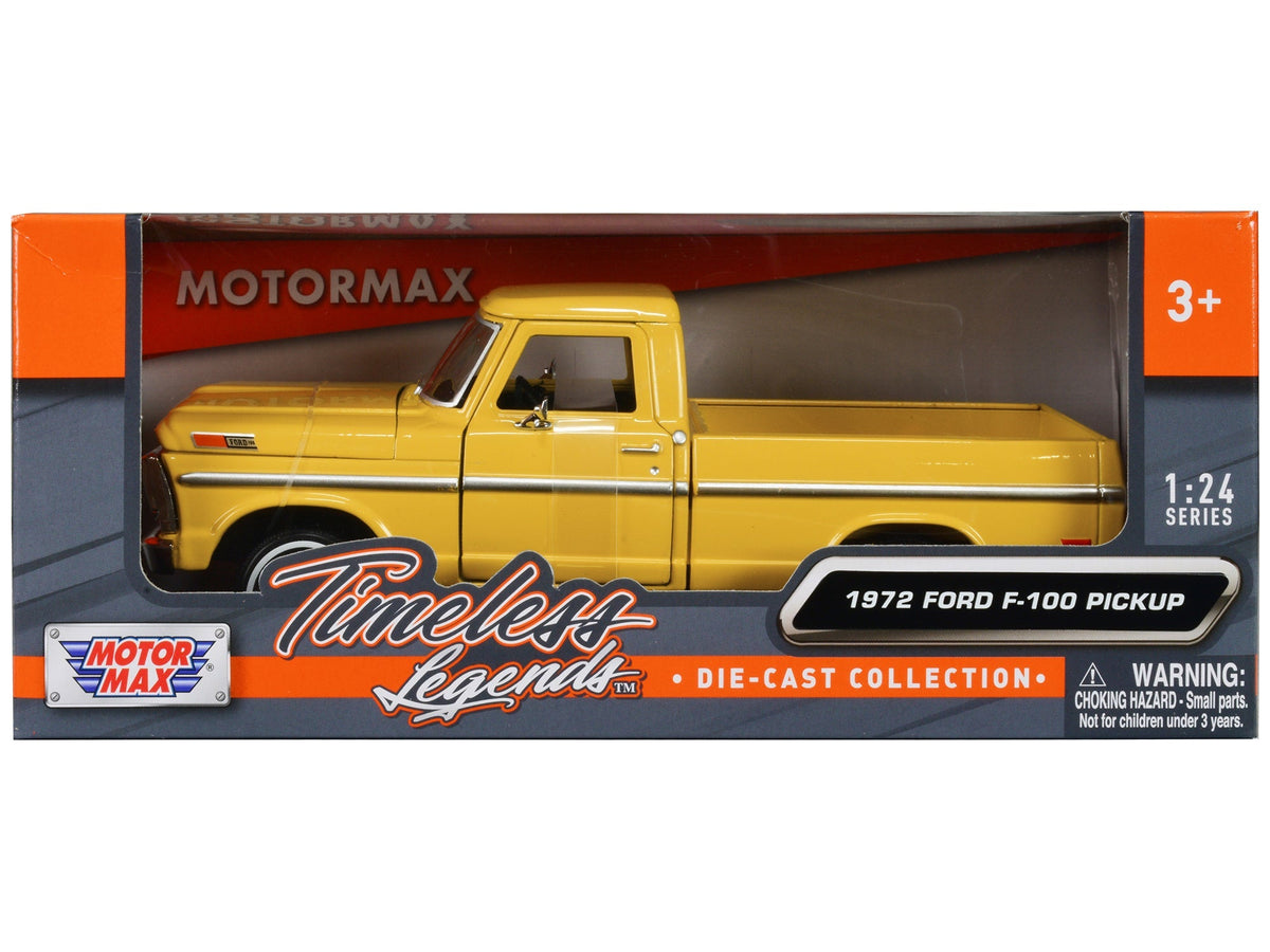 Rapid Vehicles 1972 Ford F-100 Pickup Truck Yellow "Timeless Legends" Series 1/24 Diecast Model...