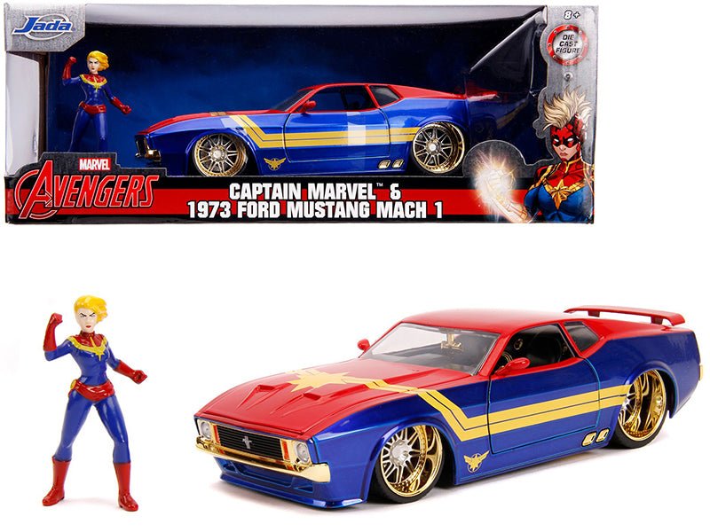 Rapid Vehicles 1973 Ford Mustang Mach 1 with Captain Marvel Diecast Figurine "Avengers" "Marvel"...