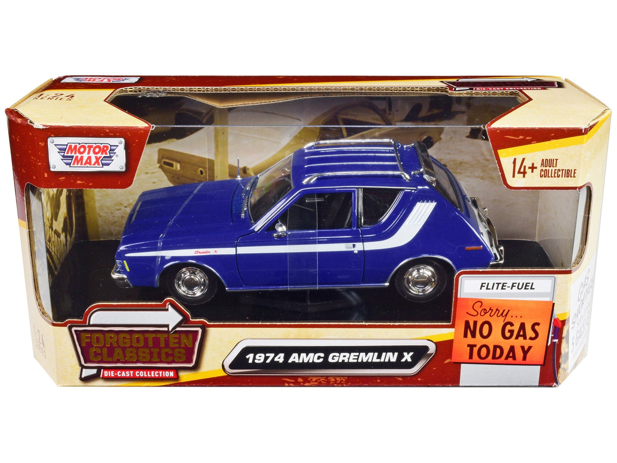 Rapid Vehicles 1974 AMC Gremlin X Blue with White Stripes and Roof Rack "Forgotten Classics"...