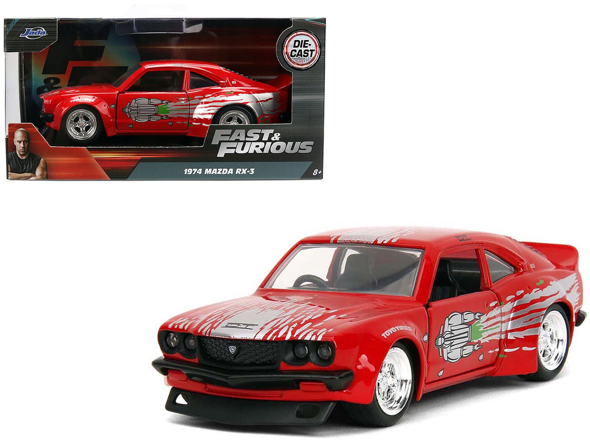Rapid Vehicles 1974 Mazda RX-3 Red with Graphics "Fast & Furious" Series 1/32 Diecast Model Car...
