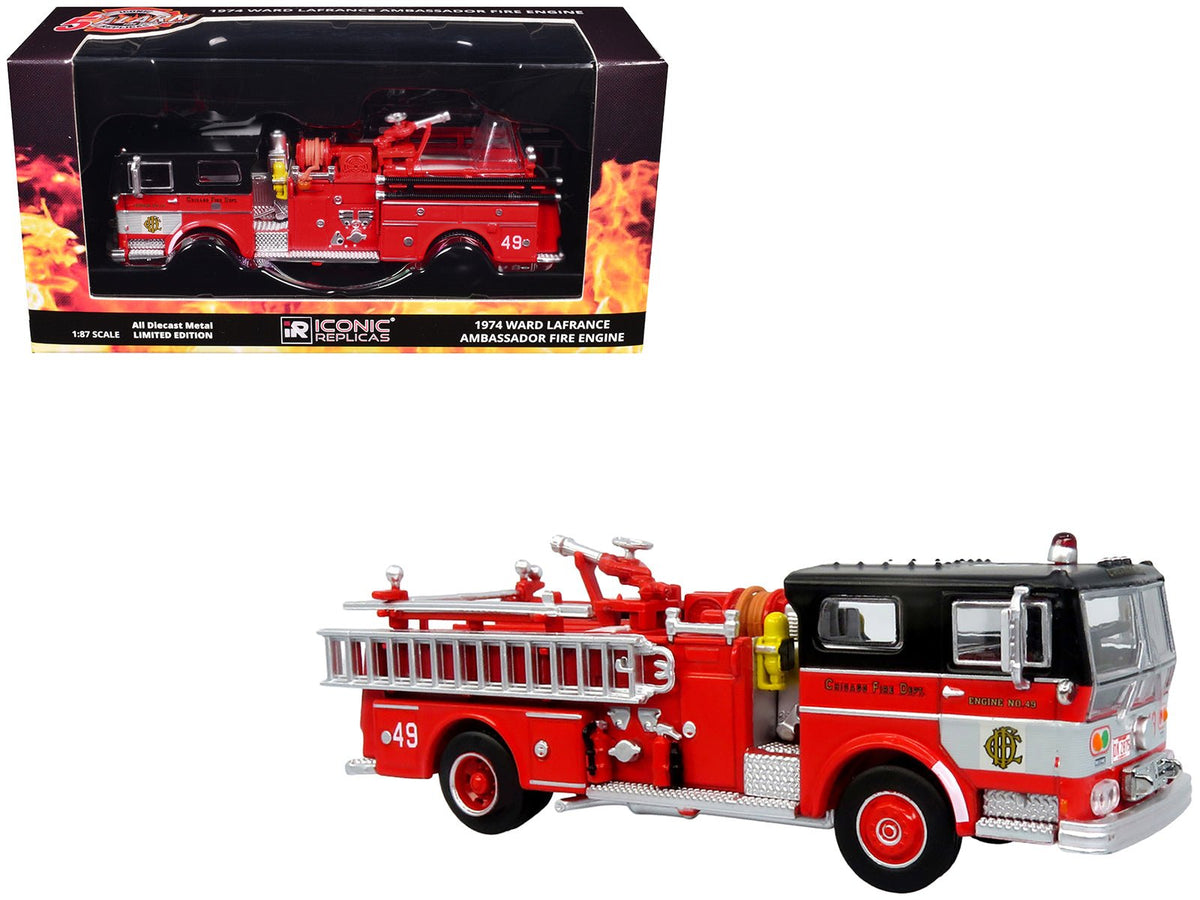 Rapid Vehicles 1974 Ward LaFrance Fire Engine "Chicago Fire Department - Engine 49" Red with...