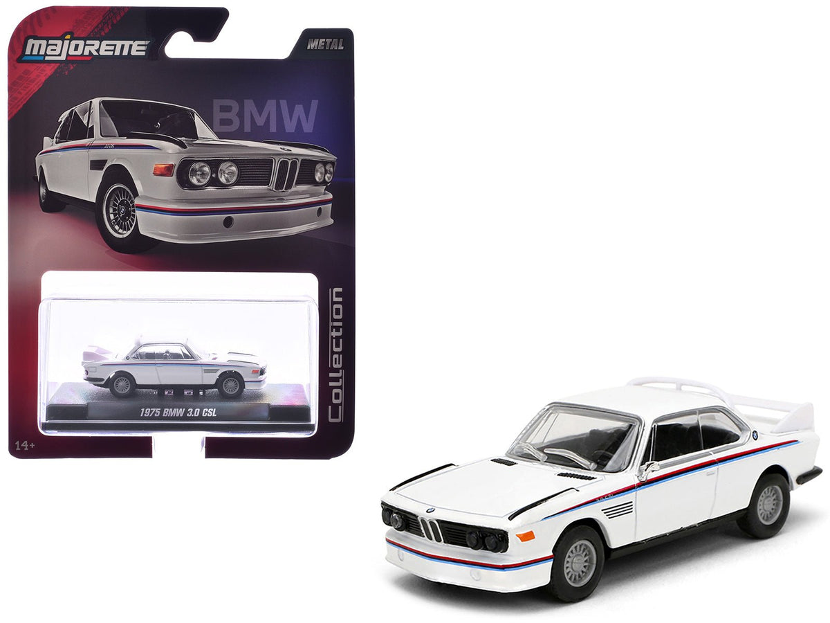 Rapid Vehicles 1975 BMW 3.0 CSL White with Red and Blue Stripes "Collection" Series 1/64 Diecast...