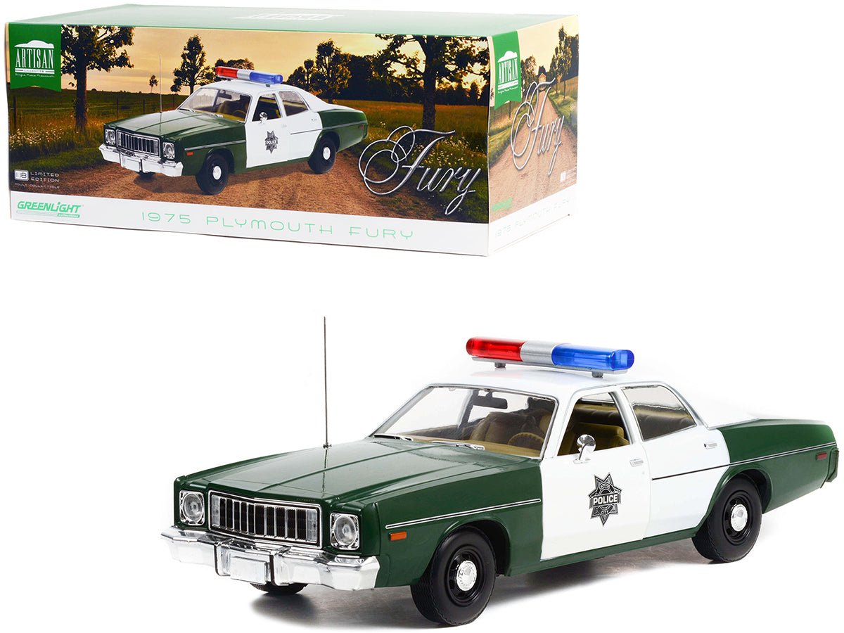 Rapid Vehicles 1975 Plymouth Fury Green and White "Capitol City Police" 1/18 Diecast Model Car by...