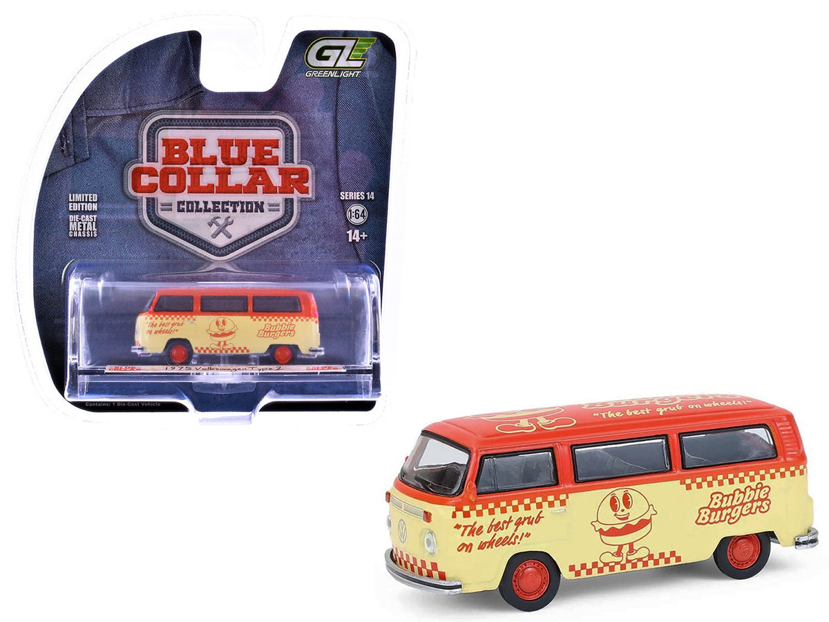 Rapid Vehicles 1975 Volkswagen Type 2 Van "Bubbie Burgers Food Truck" Orange and Cream "Blue...