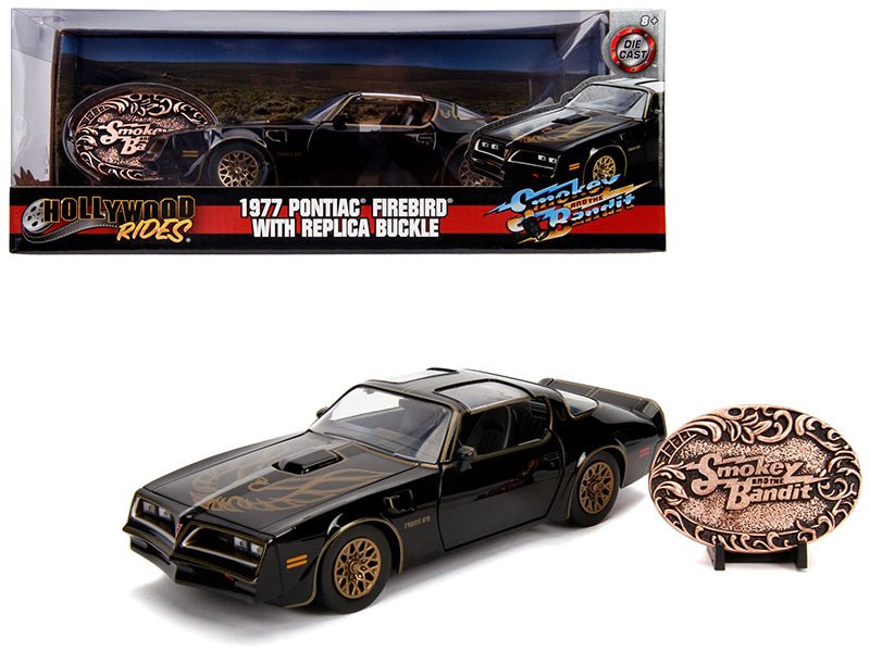 Rapid Vehicles 1977 Pontiac Firebird Trans Am Black with Replica Buckle "Smokey and the Bandit"...