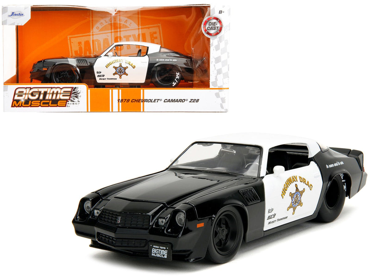 Rapid Vehicles 1979 Chevrolet Camaro Z28 Police Black and White "Highway Drag" "Bigtime Muscle"...