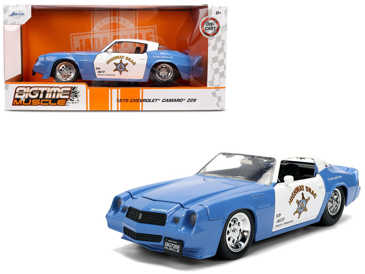 Rapid Vehicles 1979 Chevrolet Camaro Z28 Police "Highway Drag" Blue and White "Bigtime Muscle"...