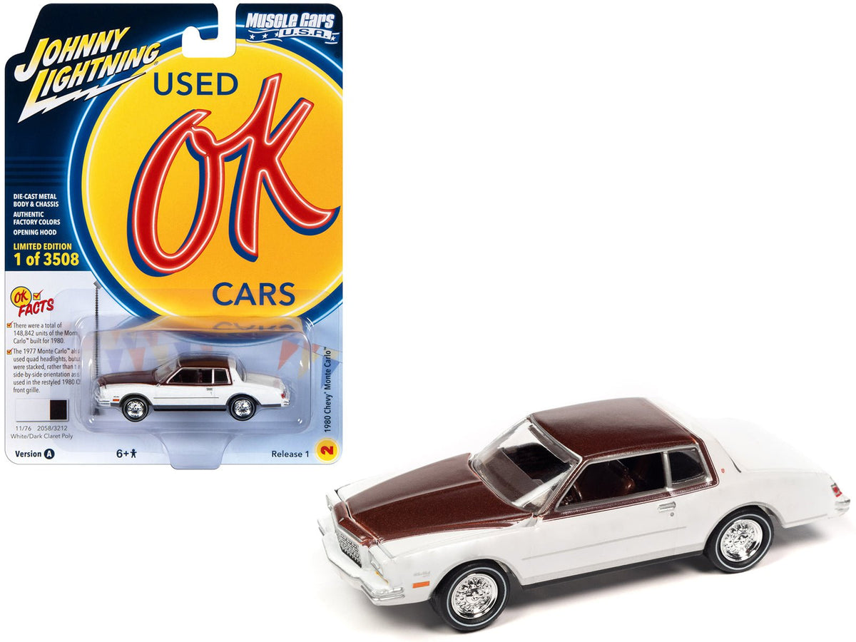 Rapid Vehicles 1980 Chevrolet Monte Carlo White and Dark Claret Brown Metallic Top and Hood...