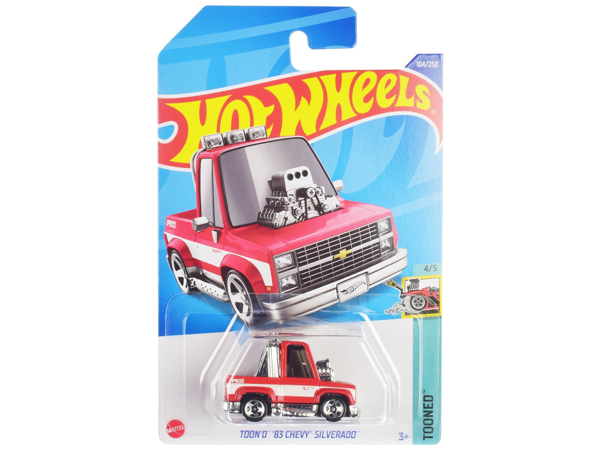 Rapid Vehicles 1983 Chevrolet Silverado "Toon'd" Pickup Truck Red and White "Tooned" Series...