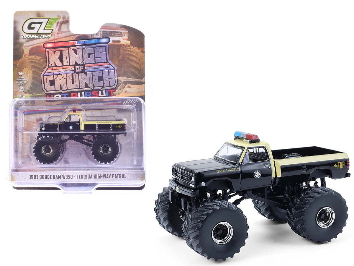 Rapid Vehicles 1983 Dodge Ram W350 Monster Truck "Florida Highway Patrol" Black with Cream Top...