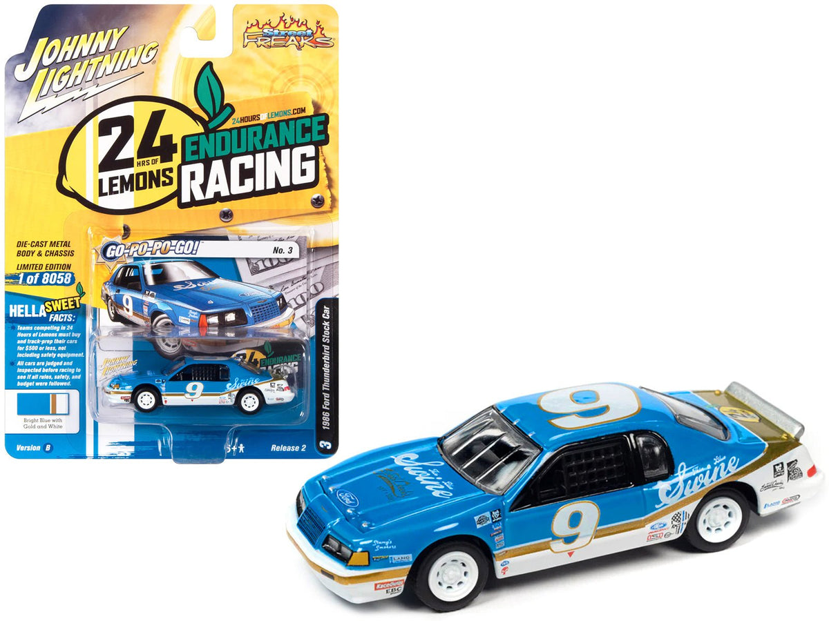 Rapid Vehicles 1986 Ford Thunderbird Stock Car #9 Bright Blue "Go-Po-Po-Go!" 24 Hours of Lemons...