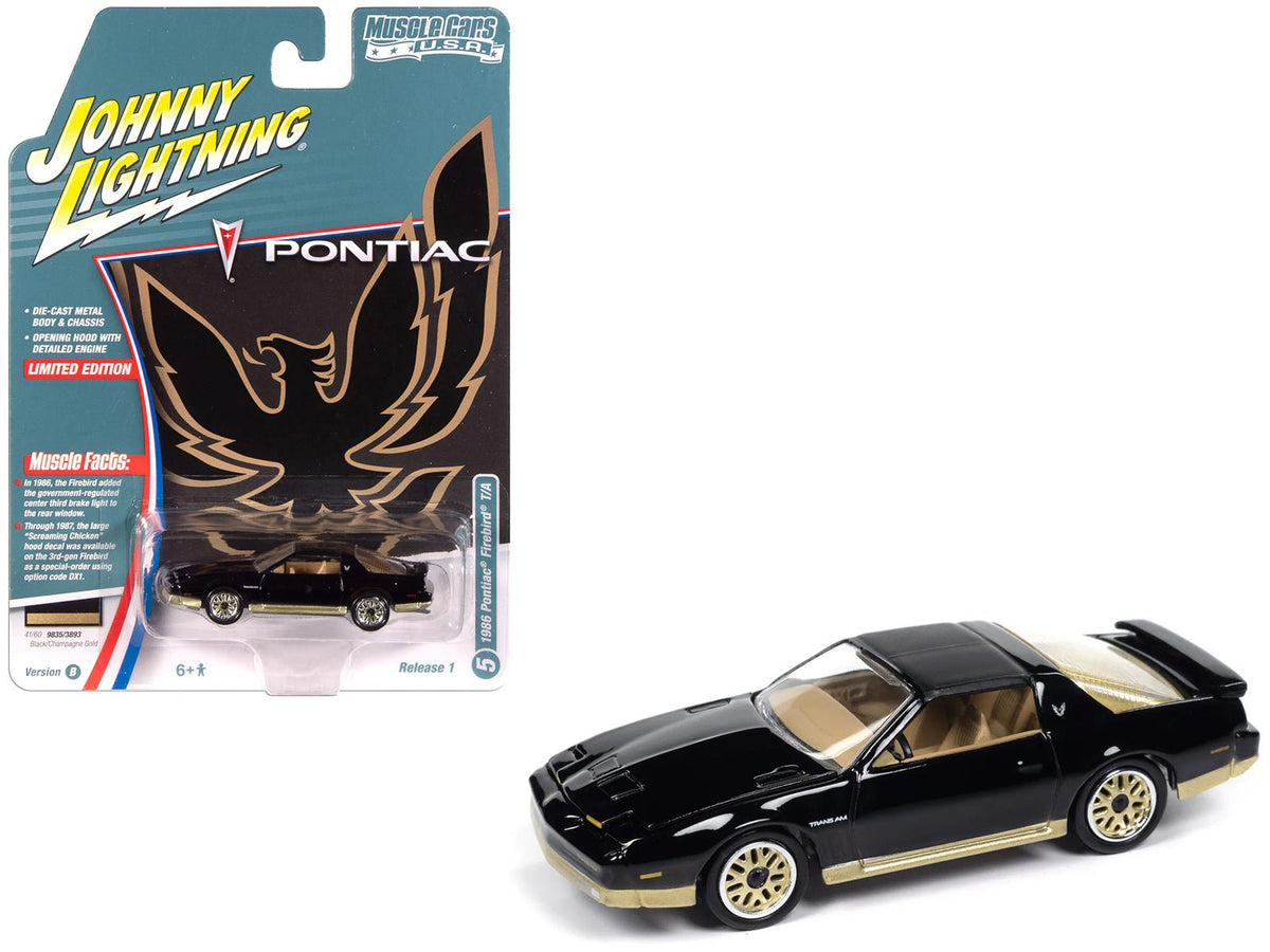 Rapid Vehicles 1986 Pontiac Firebird T/A Black with Champagne Gold Accents "Muscle Cars USA"...