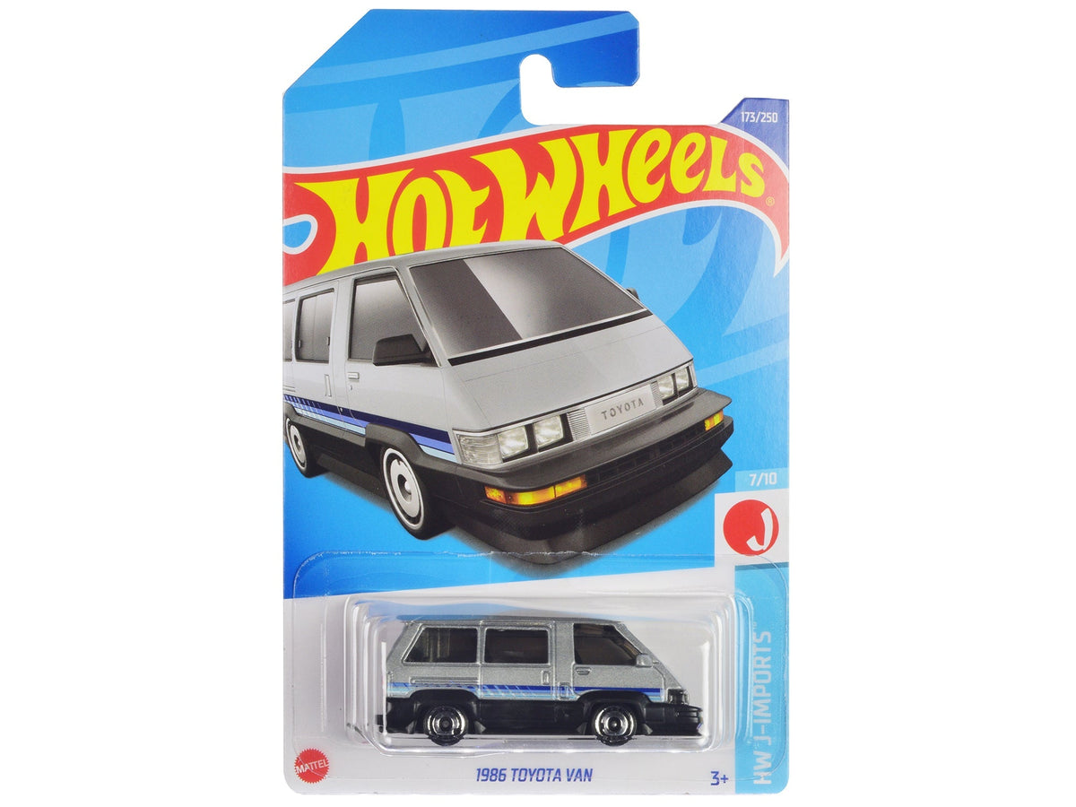 Rapid Vehicles 1986 Toyota Van Silver Metallic and Black with Stripes "HW J-Imports" Series...