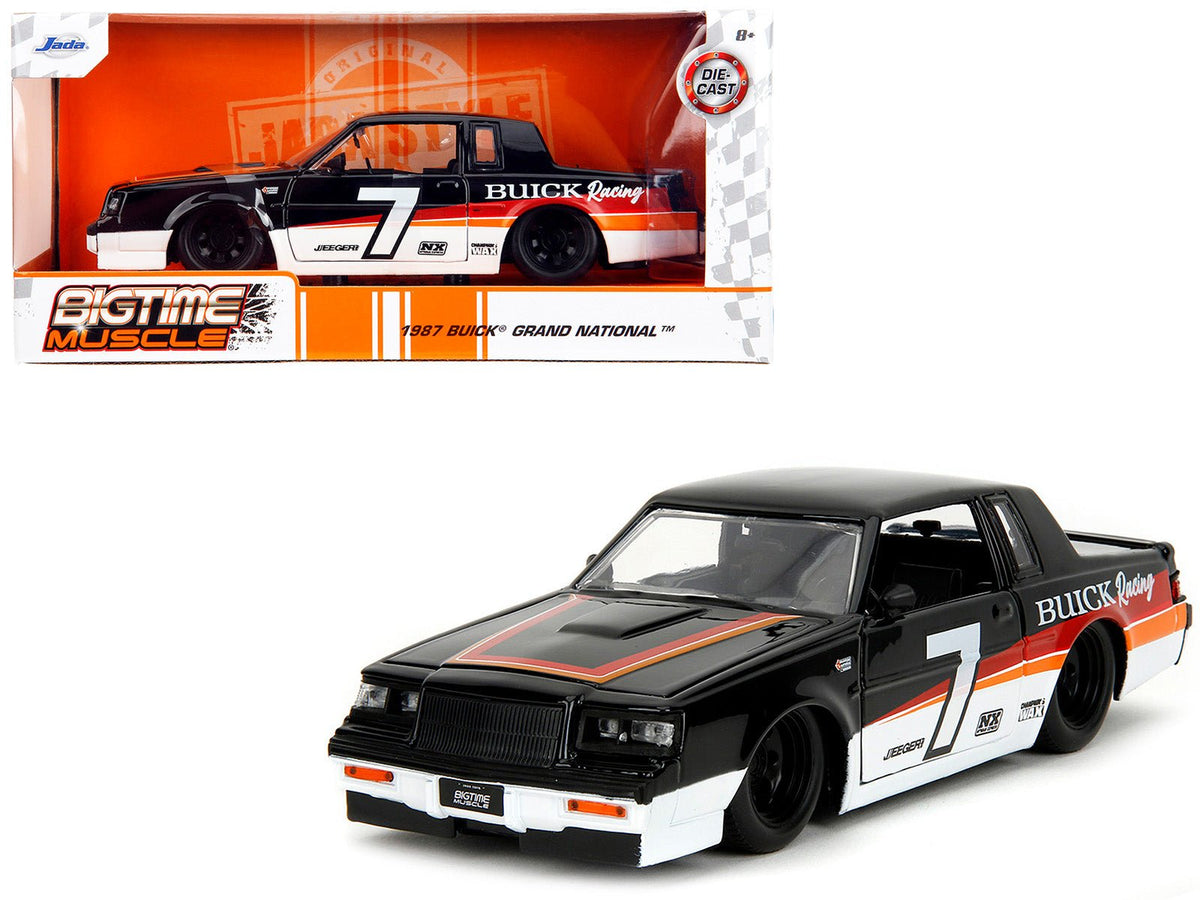 Rapid Vehicles 1987 Buick Grand National #7 "Buick Racing" Black and White with Stripes "Bigtime...