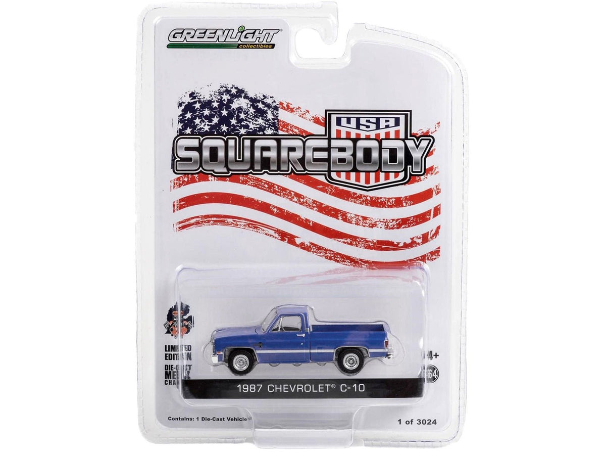 Rapid Vehicles 1987 Chevrolet C-10 Pickup Truck Blue "Squarebody USA" Limited Edition to 3024...