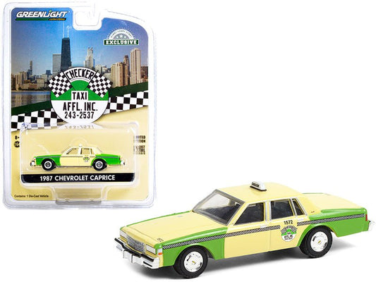 Rapid Vehicles 1987 Chevrolet Caprice Yellow and Green "Chicago Checker Taxi Affl Inc." "Hobby...