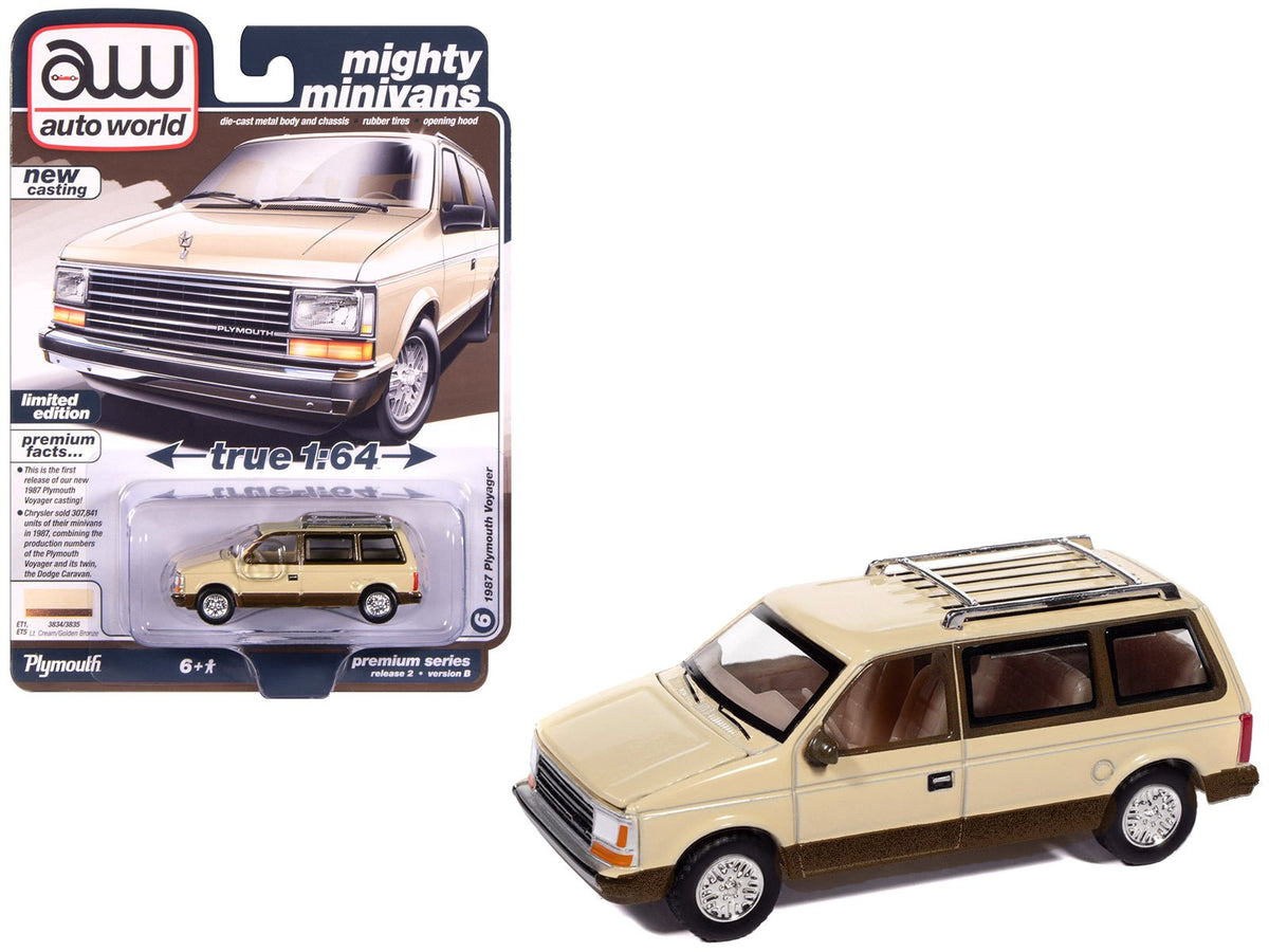 Rapid Vehicles 1987 Plymouth Voyager Van Light Cream and Golden Bronze Metallic 2-Tone "Mighty...