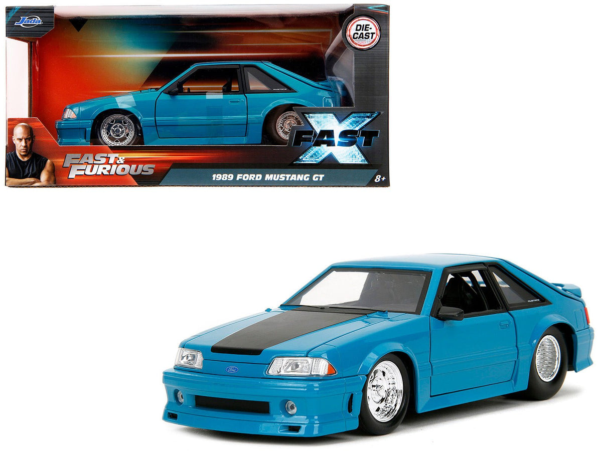 Rapid Vehicles 1989 Ford Mustang GT Blue with Black Hood Stripes "Fast & Furious" Series 1/24...