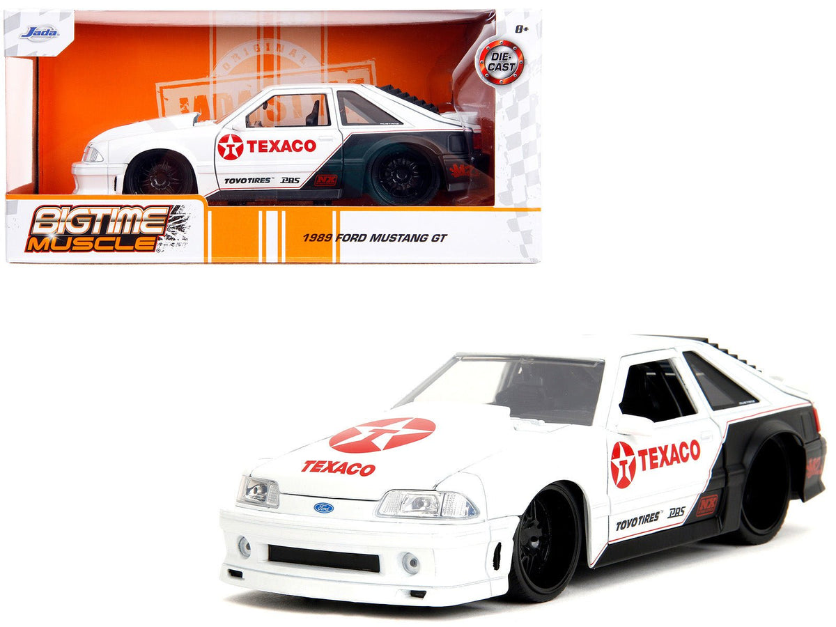 Rapid Vehicles 1989 Ford Mustang GT "Texaco" White and Matt Black with Graphics "Bigtime Muscle"...