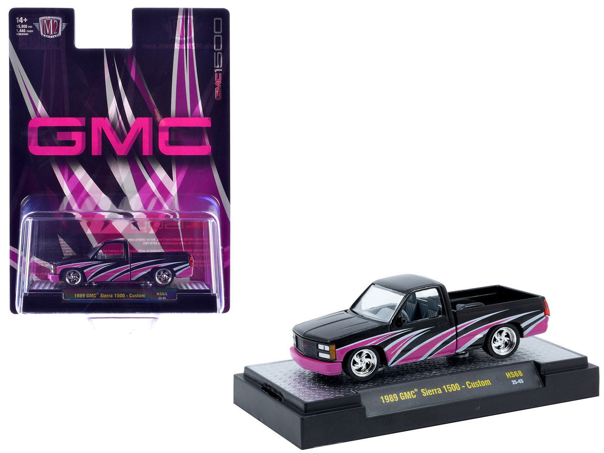 Rapid Vehicles 1989 GMC Sierra 1500 Custom Pickup Truck Black with Pink and White Graphics...