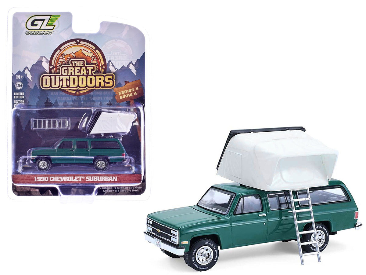 Rapid Vehicles 1990 Chevrolet Suburban Green with Modern Rooftop Camper "The Great Outdoors"...