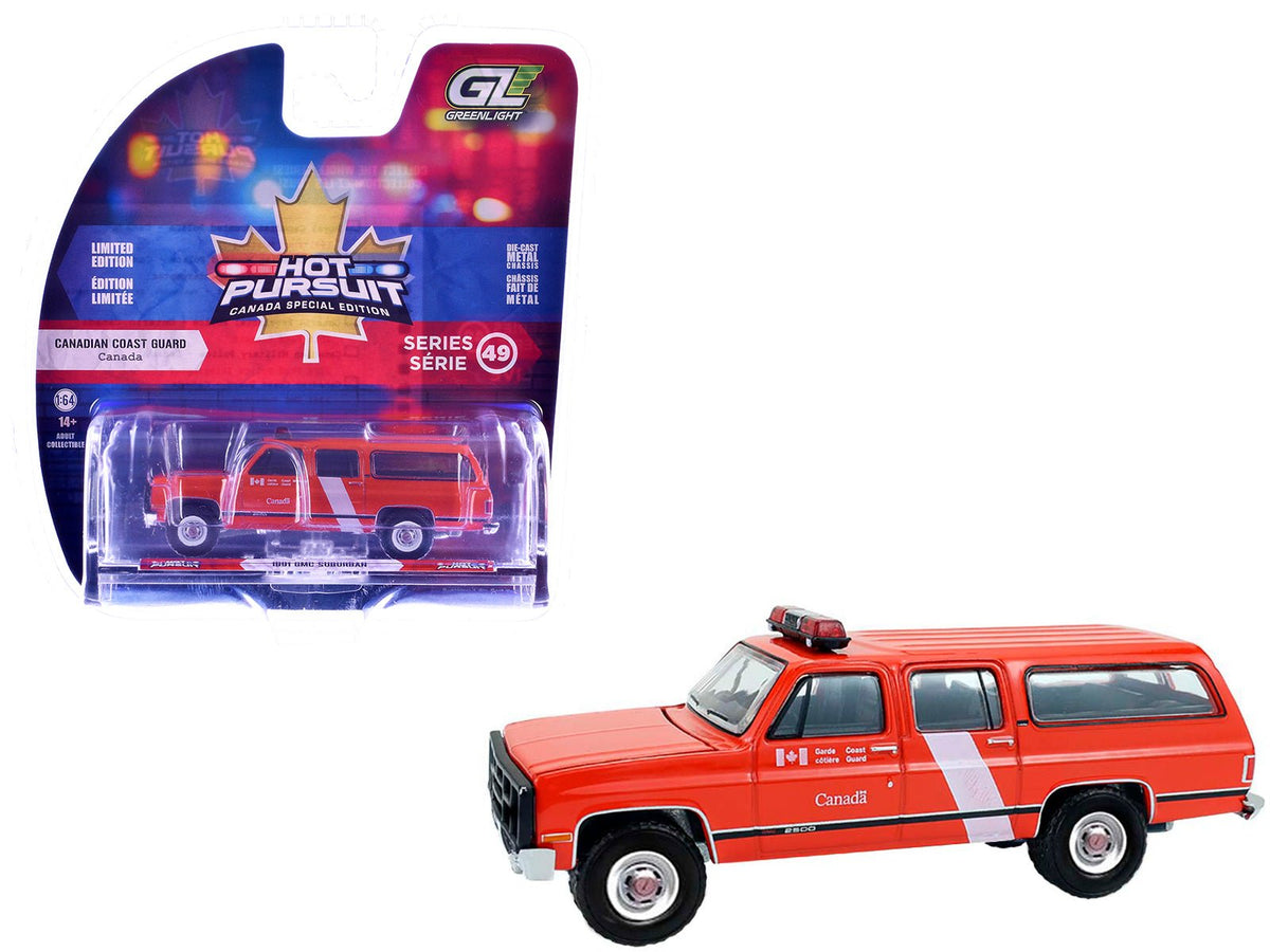 Rapid Vehicles 1991 GMC Suburban "Canada Coast Guard" Red with White Stripes "Hot Pursuit -...