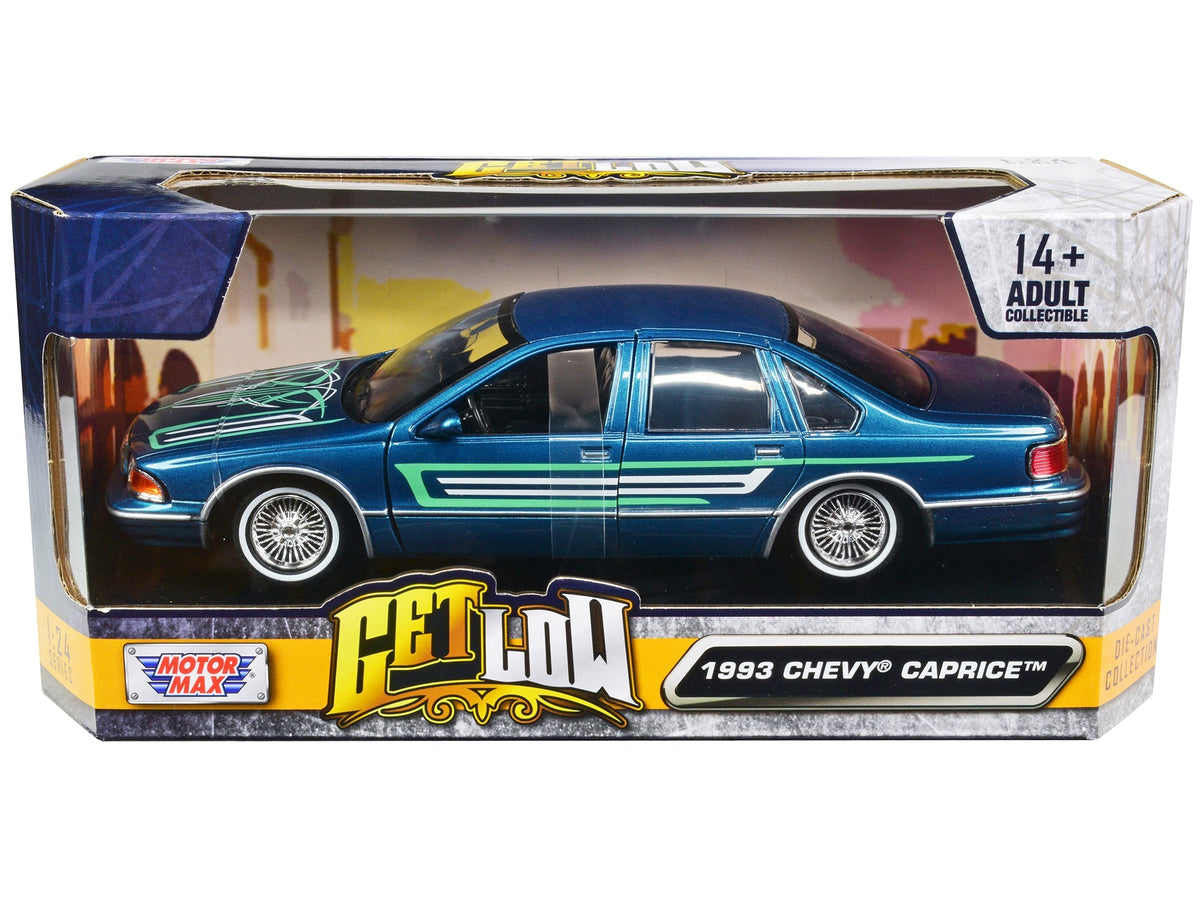 Rapid Vehicles 1993 Chevrolet Caprice Lowrider Blue Metallic with Graphics "Get Low" Series 1/24...