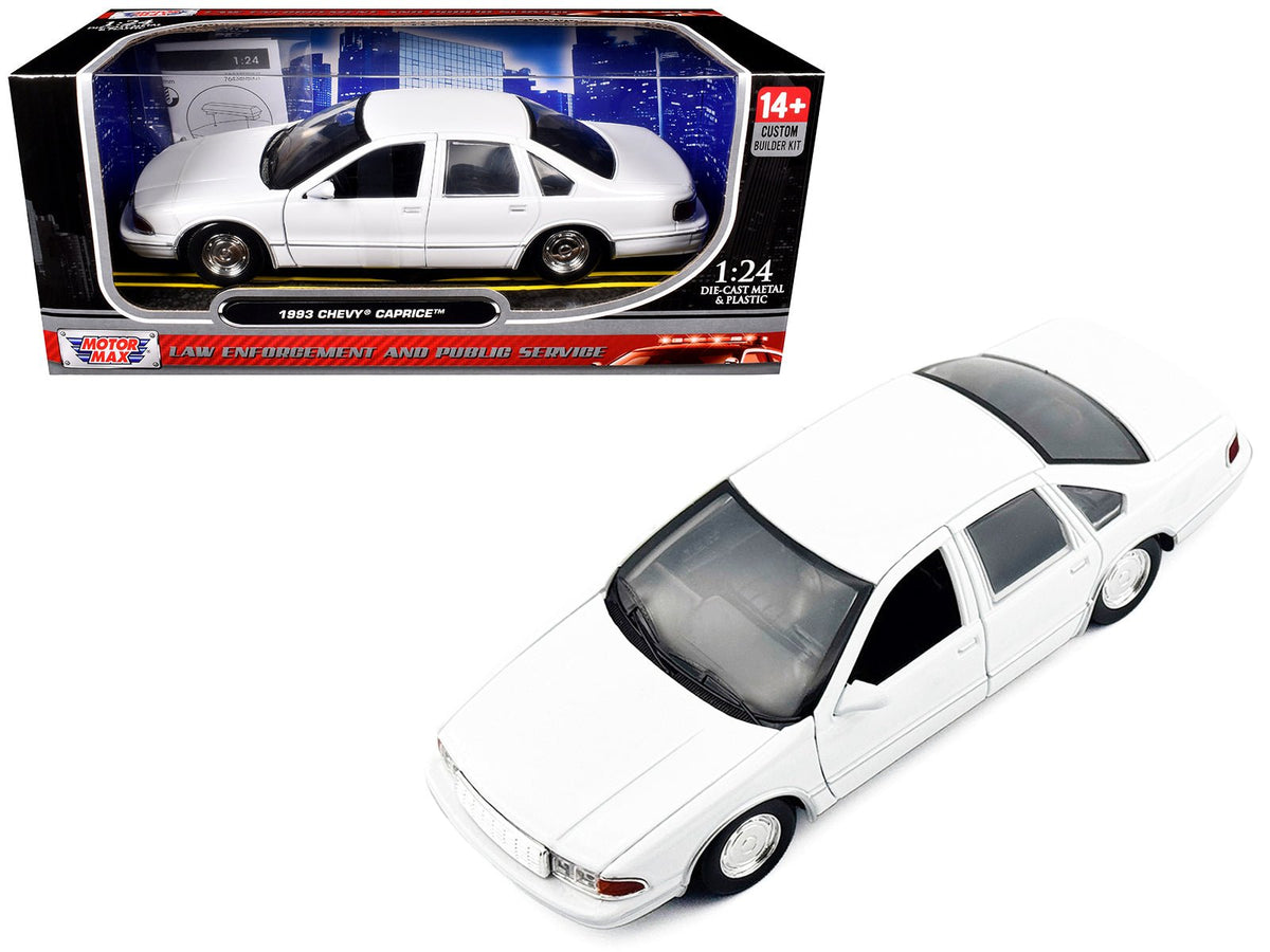 Rapid Vehicles 1993 Chevrolet Caprice Police Car Unmarked White "Custom Builder's Kit" Series...