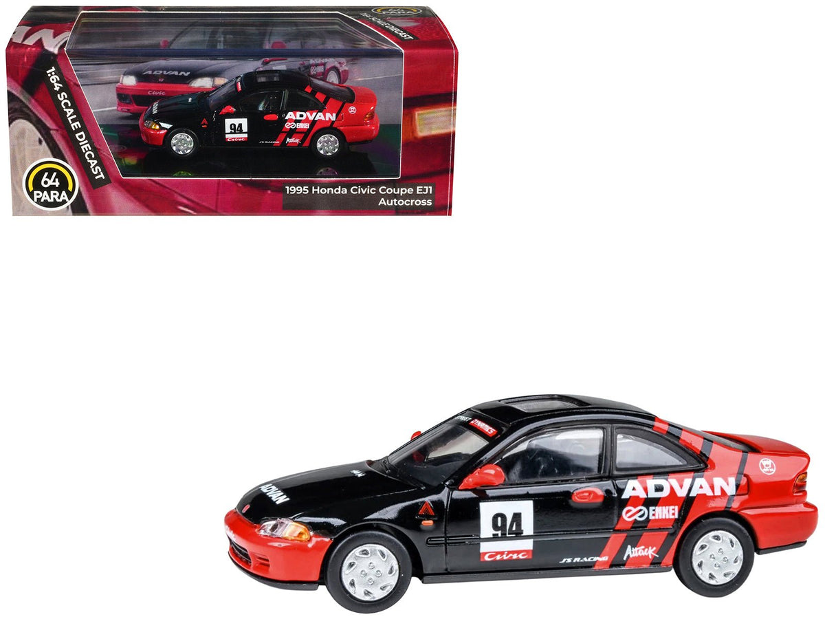 Rapid Vehicles 1995 Honda Civic Coupe EJ1 #94 "Autocross - ADVAN" Black and Red 1/64 Diecast...
