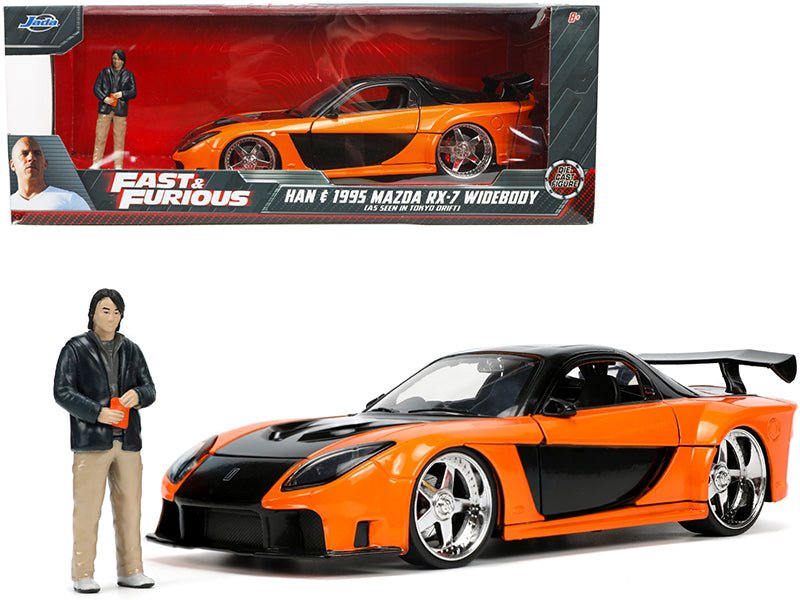 Rapid Vehicles 1995 Mazda RX-7 Widebody RHD (Right Hand Drive) Orange Metallic and Black with Han...