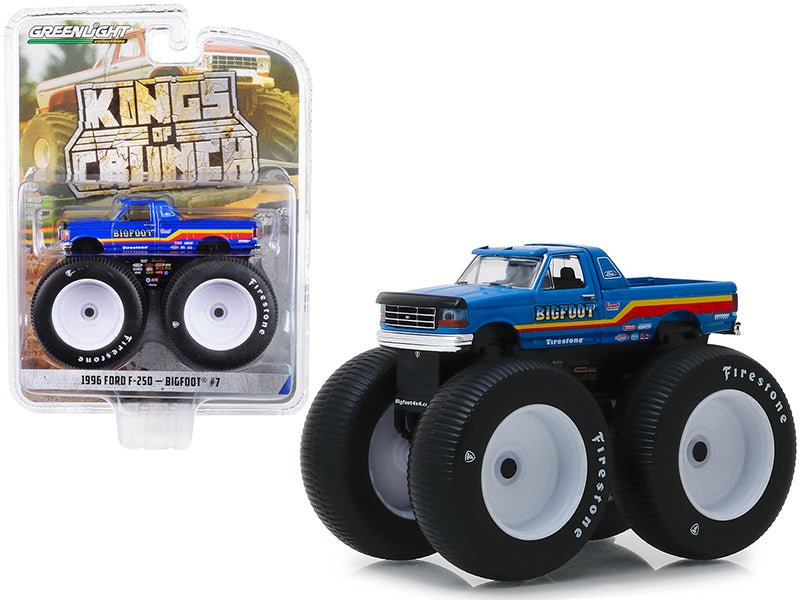 Rapid Vehicles 1996 Ford F-250 Monster Truck "Bigfoot #7" Metallic Blue with Stripes "Kings of...