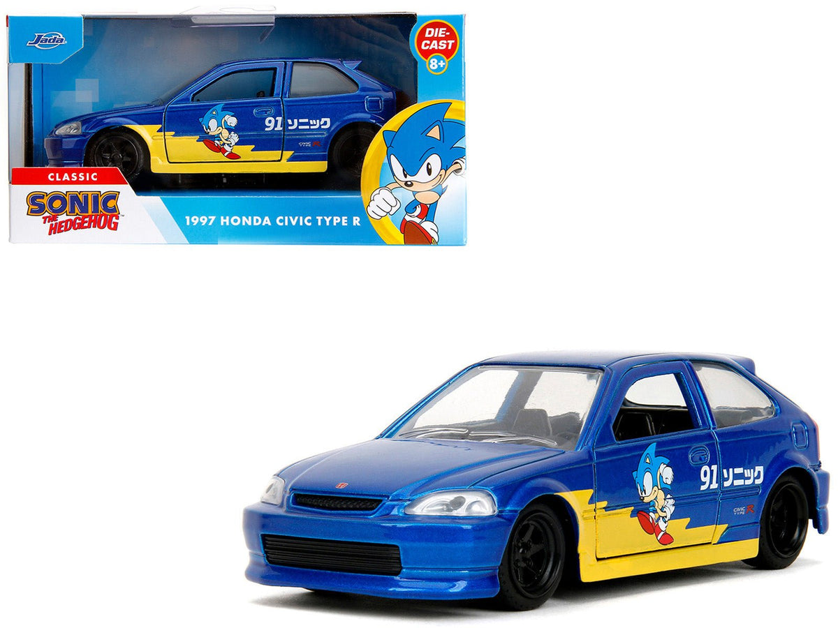 Rapid Vehicles 1997 Honda Civic Type R Blue Metallic with Graphics "Sonic the Hedgehog" (1991)...