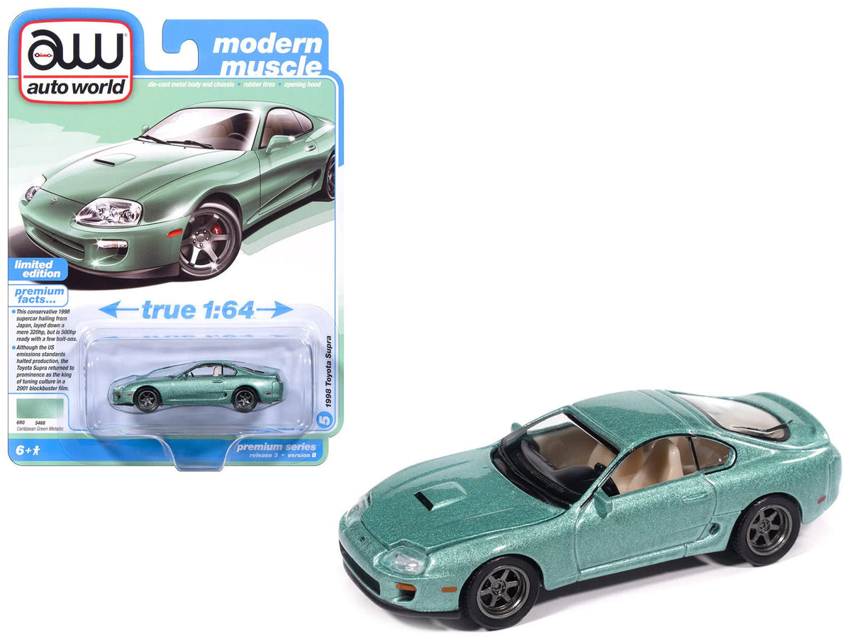 Rapid Vehicles 1998 Toyota Supra Caribbean Green Metallic "Modern Muscle" Series 1/64 Diecast...